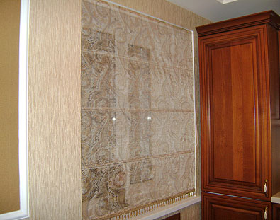 Римские шторы из легкой ткани с рисунком